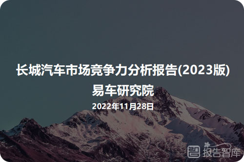 长城汽车的竞争战略分析，长城汽车市场竞争力分析报告